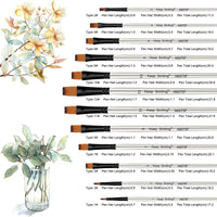 Thumbnail for Keep Smiling Professional Flat Tip Paint Brush Pack Of 12
