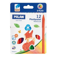 Thumbnail for Milan Plasti Pastel Triangular Pencil Crayons Set