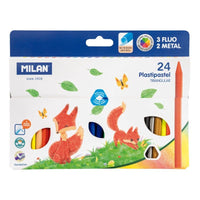 Thumbnail for Milan Plasti Pastel Triangular Pencil Crayons Set