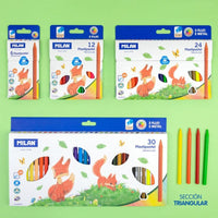 Thumbnail for Milan Plasti Pastel Triangular Pencil Crayons Set