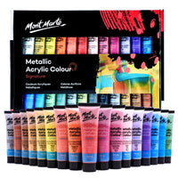 Thumbnail for Mont Marte Metallic Acrylic Paint 36ml Set Of 24