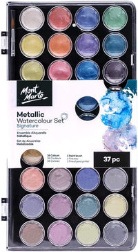 Thumbnail for Mont Marte Signature Metallic Watercolor Paint Set 37 Pcs