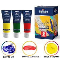 Thumbnail for Bluebird Signature Acrylic Colours – 75 ml – Set of 6 PRIMARY