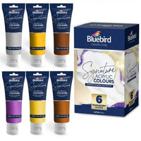 Thumbnail for Bluebird Signature Acrylic Colours – 75 ml – Set of 6 PEARLESCENT