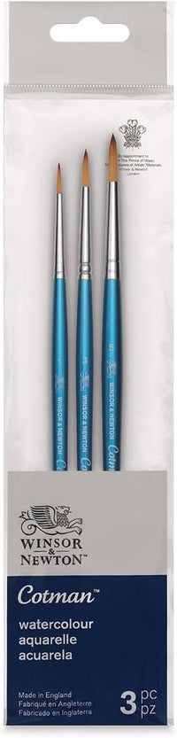 Thumbnail for Winsor & Newton Cotman Watercolour Synthetic Hair Brush Set of 3