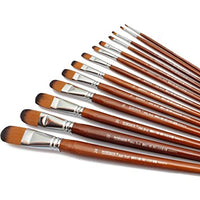 Thumbnail for Worison Professional Synthetic Filbert Tip Paint Brushes Pack of 13