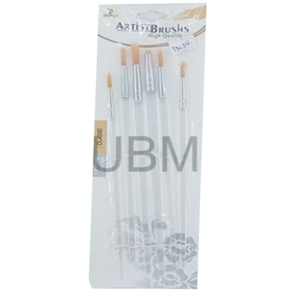 Transparent Round Paint Brush Pack of 6