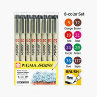 Thumbnail for Sakura Pigma Color Brush Pen Set Of 8 Piece